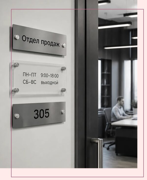 Офисные таблички на дверь в Малоярославце по цене от 5068 р. | Аванза-Млр